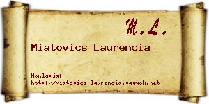 Miatovics Laurencia névjegykártya